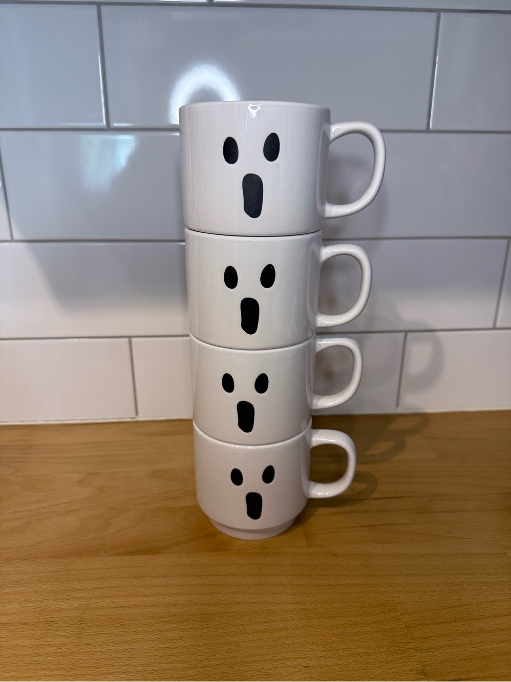 Stackable Ghost Mug Tower | 4 Total | NWT
